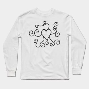 Heart Doodle Long Sleeve T-Shirt